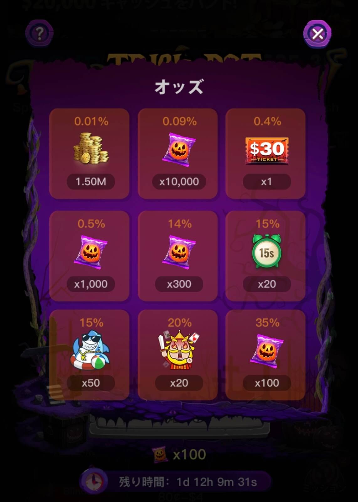 ランダムな賞品